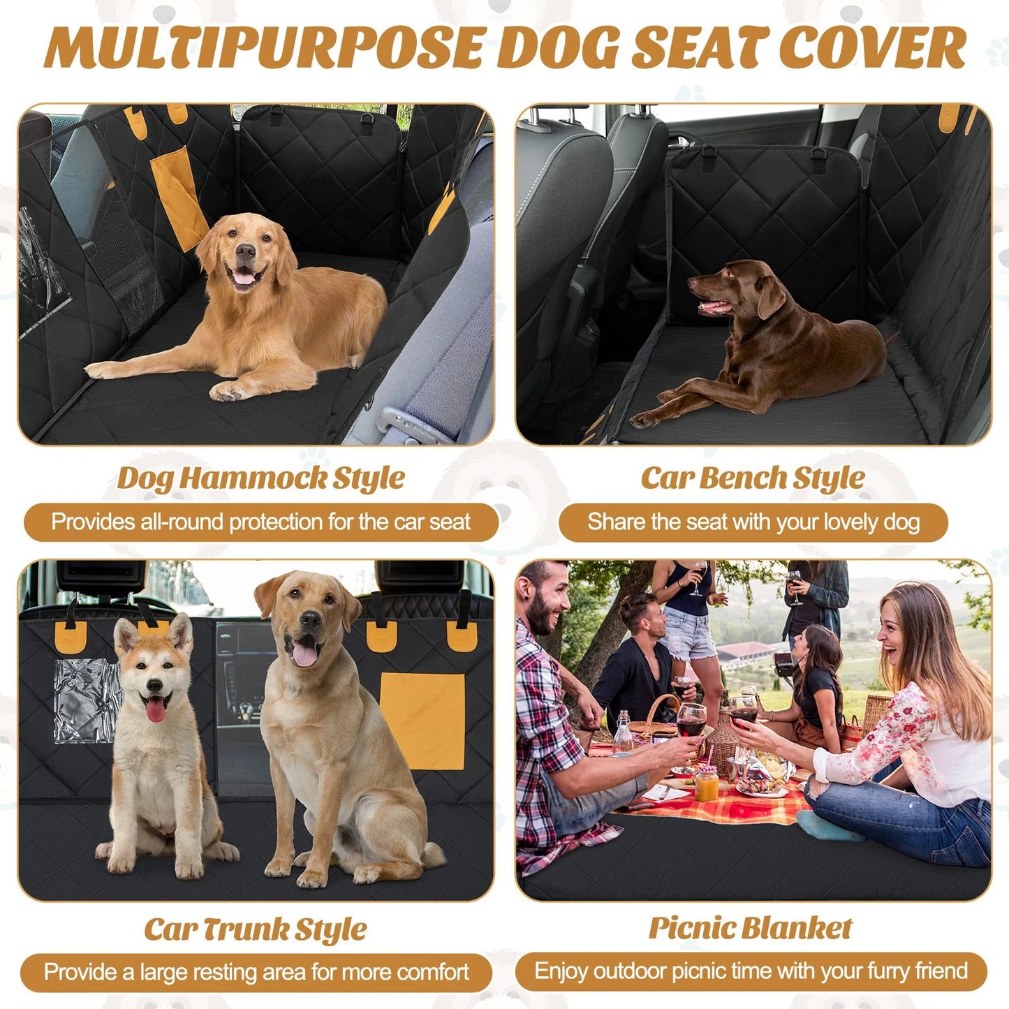 Ultimate Waterproof Dog Car Seat Cover with Mesh Windows for Hassle-Free Travel