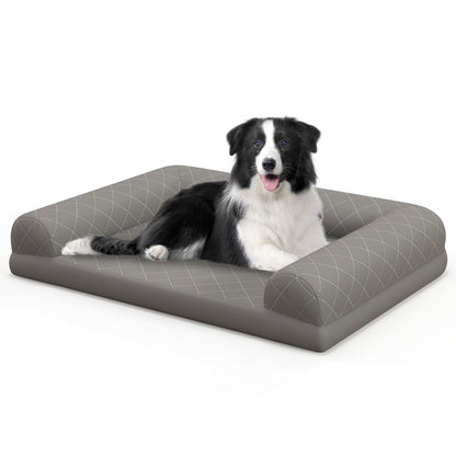 Luxury Orthopedic Dog Bed with 3-Sided Bolster for Ultimate Comfort and Support