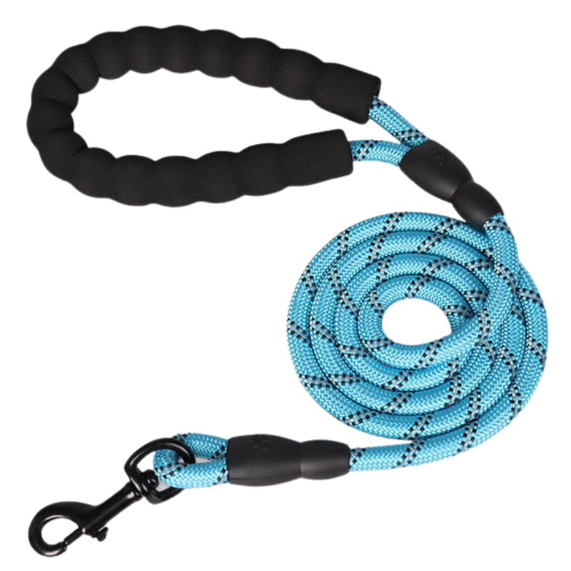 5FT Reflective Braided Dog Leash with Padded Foam Handle for Puppy Training