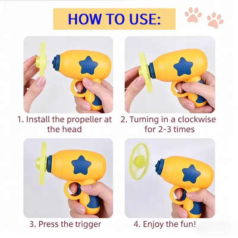 6-Piece Interactive Cat Fetch Toy Set with Launcher and Flying Disc for Indoor Play