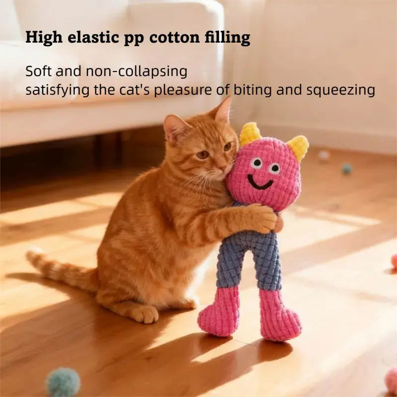 Interactive Plush Catnip Crinkle Toys - Set of 2, Soft and Durable Design for Indoor Kittens, Stimulating Chewing and Kicking Fun
