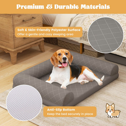 Luxury Orthopedic Dog Bed with 3-Sided Bolster for Ultimate Comfort and Support
