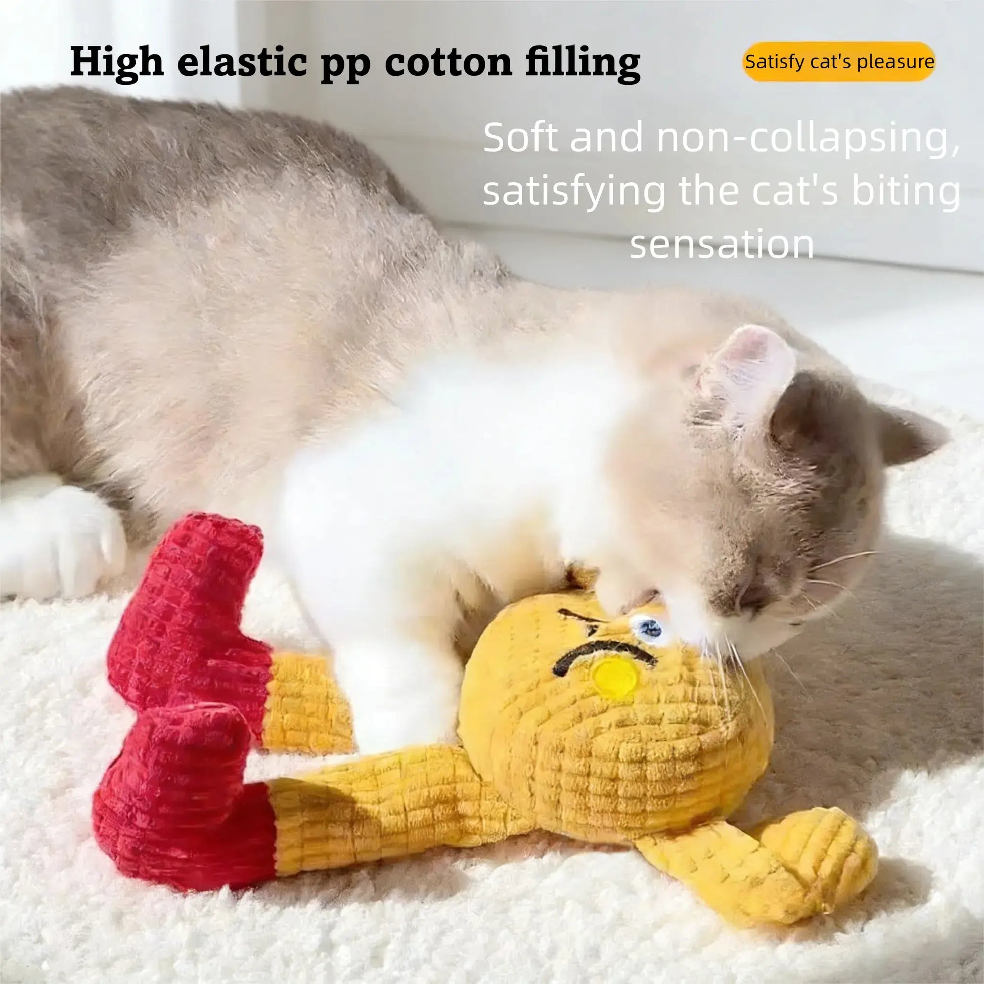 Interactive Plush Catnip Crinkle Toys - Set of 2, Soft and Durable Design for Indoor Kittens, Stimulating Chewing and Kicking Fun