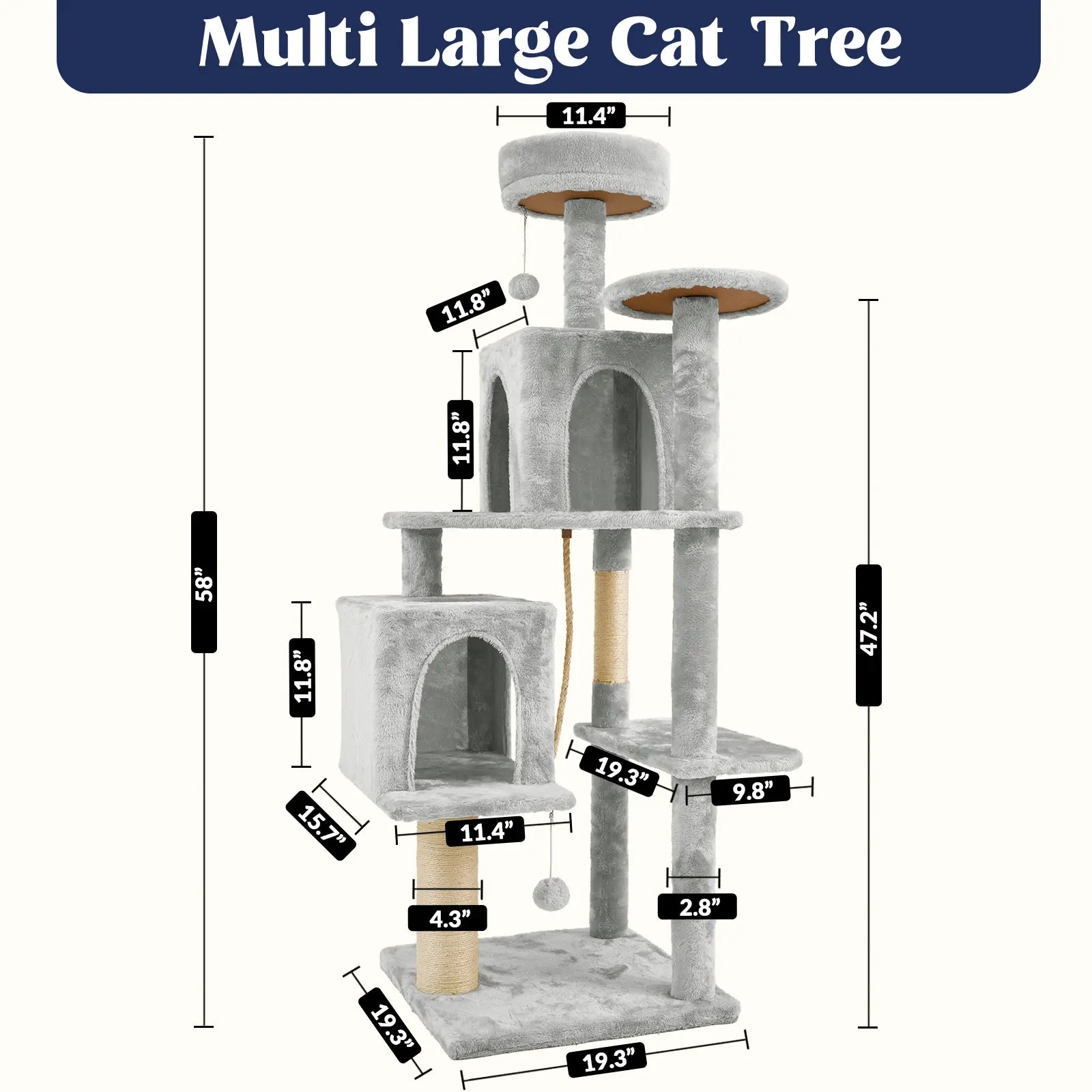 Wecharmer Indoor Cat Tree Tower with Plush Condo, Scratching Posts, and Hanging Ball - Ideal Pet Furniture with Green Leaf Design