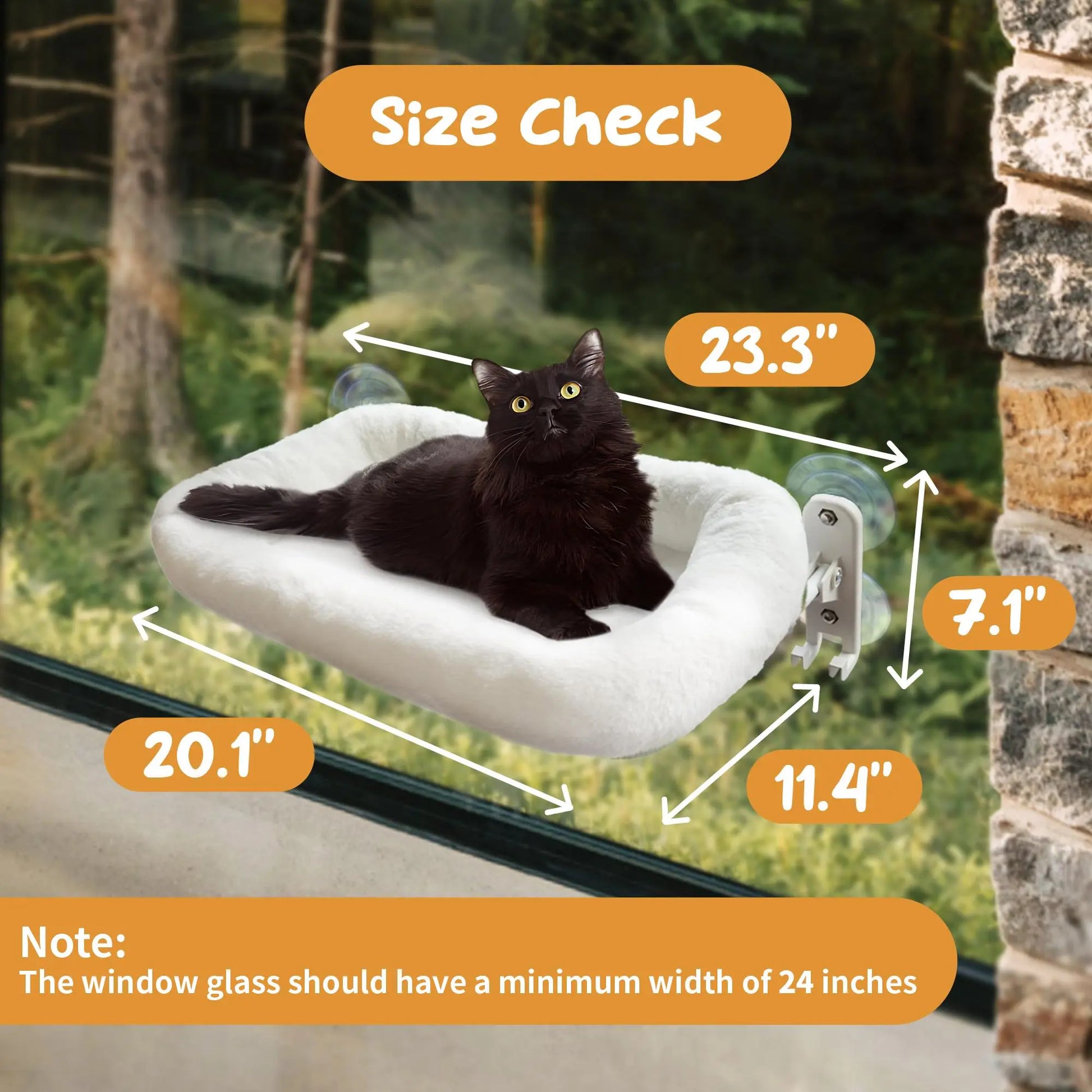 Folding Window Cat Hammock - Cordless, Machine Washable Bed with Durable Metal Frame and Strong Suction Cups for Cats and Small Dogs