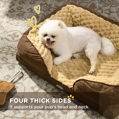 Indulge Your Small Dog with Our Cozy Brown Calming Bed - Anti-Slip Design for Ultimate Comfort