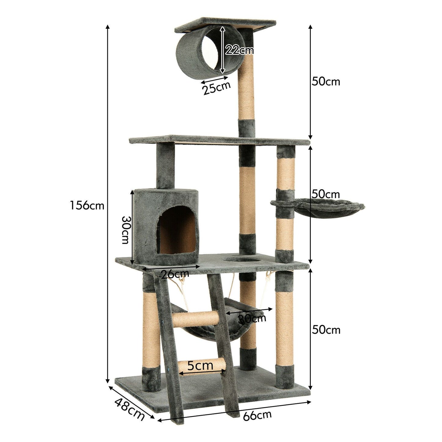 Multi-Tiered Cat Scratching Post and Tree
