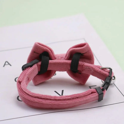 Adjustable Pet Collar with Bell and Bowknot Design, Featuring Safety Buckle - Ideal Accessories for Small Dogs and Cats