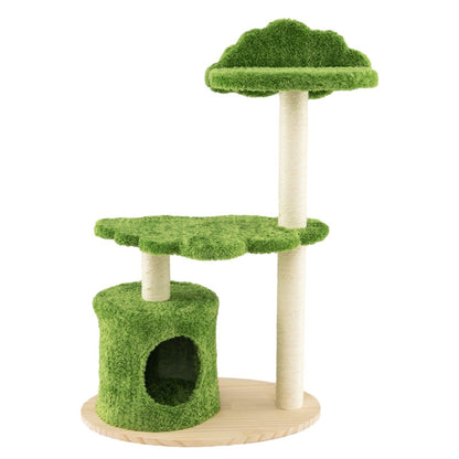 Stylish 97Cm Wooden Cat Tree - 3-Tier Activity Center for Play and Relaxation