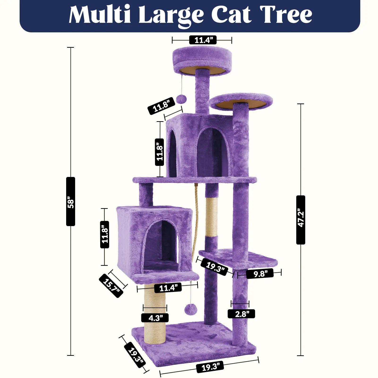 Wecharmer Indoor Cat Tree Tower with Plush Condo, Scratching Posts, and Hanging Ball - Ideal Pet Furniture with Green Leaf Design