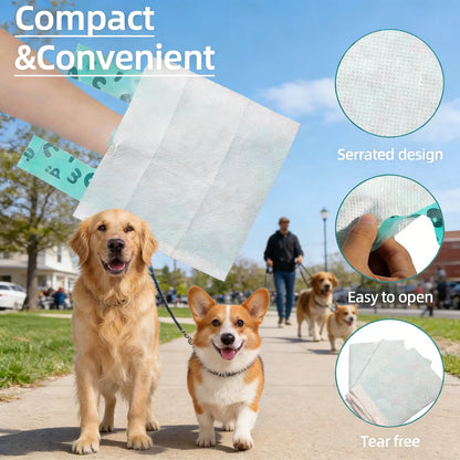 Double-Layer Dog Poop Bags with Paper Towels, Value Pack, Erasable 50 Bags Strong Waste Bag for Dogs, Eco-Friendly Pet Waste Bags for Walking,Travel,Home,Guaranteed Leak-Proof