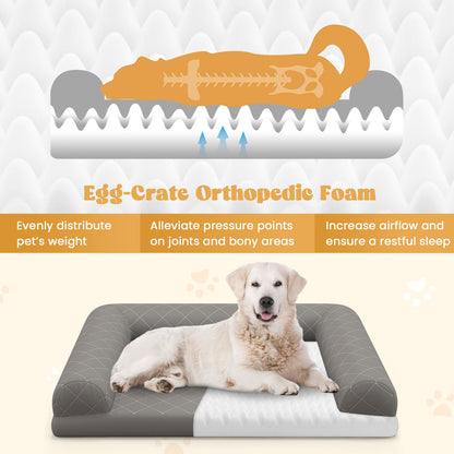 Luxury Orthopedic Dog Bed with 3-Sided Bolster for Ultimate Comfort and Support