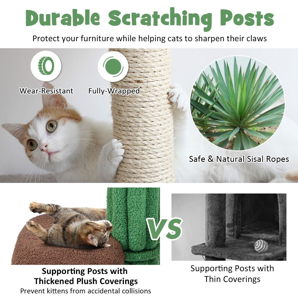 7-Tier Contemporary Cat Tree with Sisal Scratching Posts