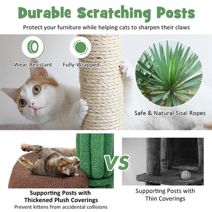 7-Tier Contemporary Cat Tree with Sisal Scratching Posts