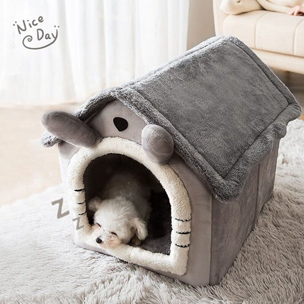 Cozy Igloo Fleece Cave Bed for Cats and Dogs - Soft, Washable, and Perfect for All Seasons