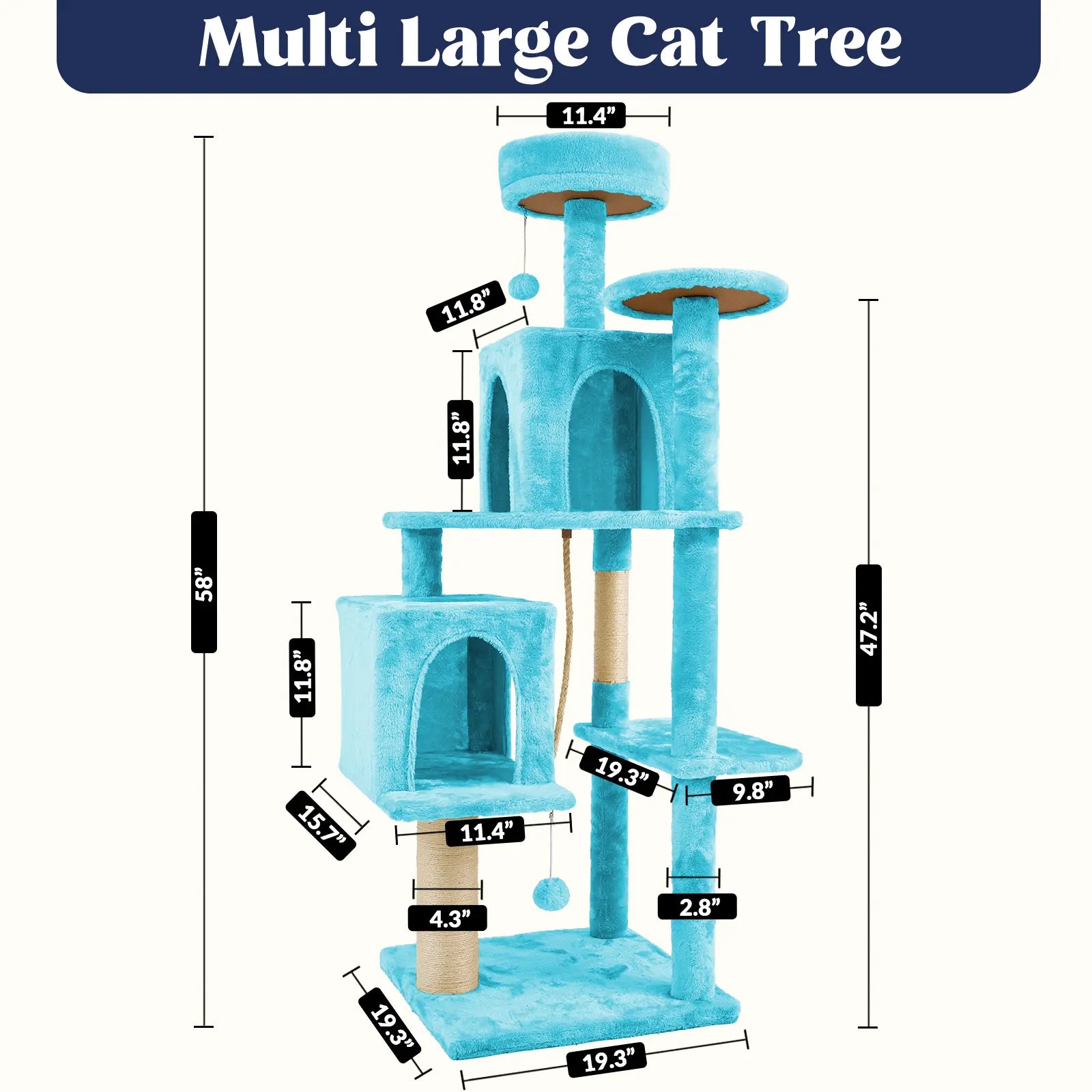 Wecharmer Indoor Cat Tree Tower with Plush Condo, Scratching Posts, and Hanging Ball - Ideal Pet Furniture with Green Leaf Design
