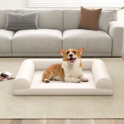Luxury Orthopedic Dog Bed with 3-Sided Bolster for Ultimate Comfort and Support