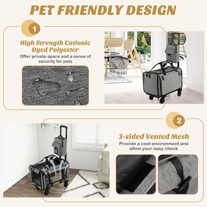 Premium Rolling Carrier for Small and Medium Pets