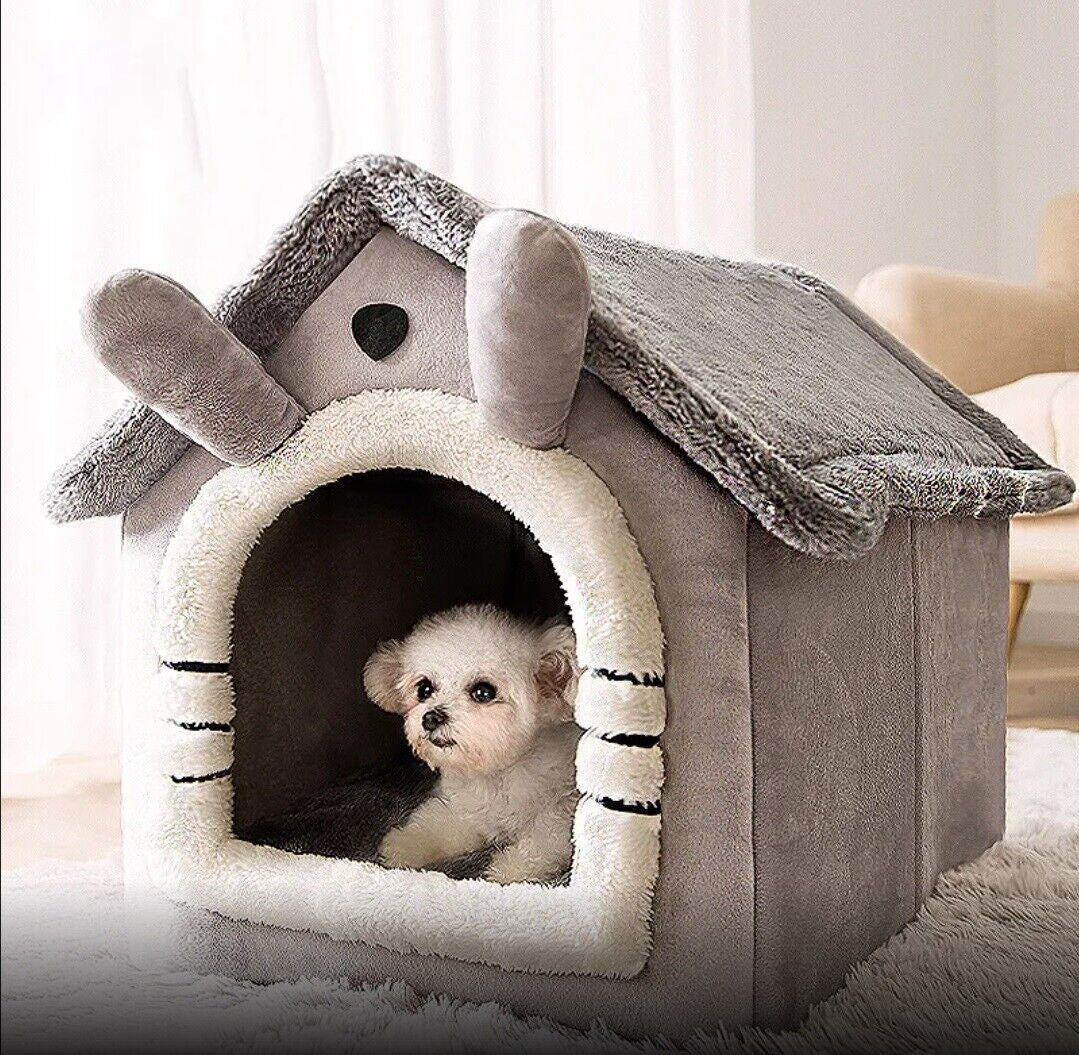 Cozy Igloo Fleece Cave Bed for Cats and Dogs - Soft, Washable, and Perfect for All Seasons