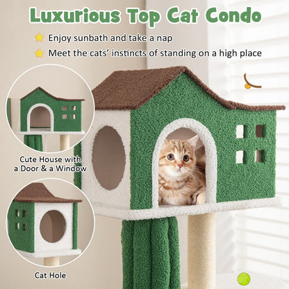 7-Tier Contemporary Cat Tree with Sisal Scratching Posts