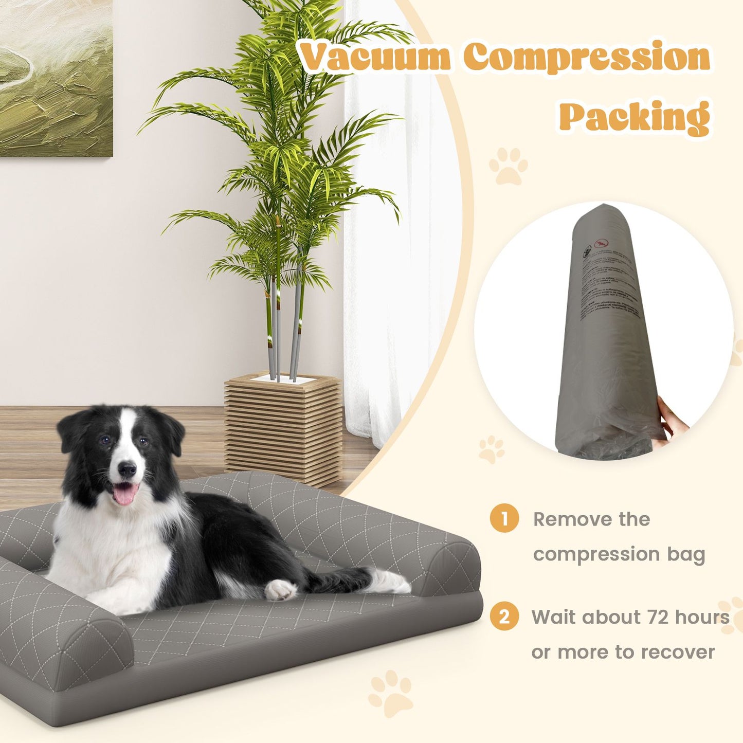 Luxury Orthopedic Dog Bed with 3-Sided Bolster for Ultimate Comfort and Support