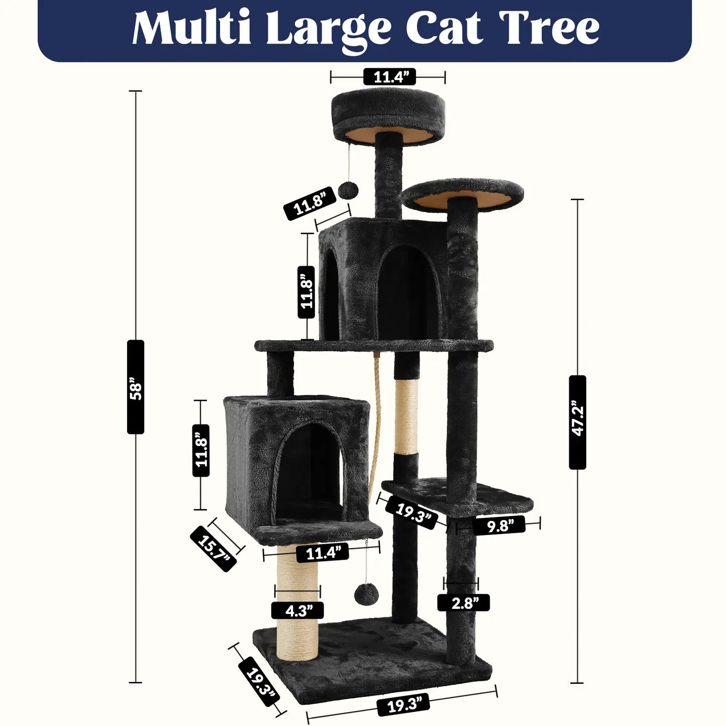 Wecharmer Indoor Cat Tree Tower with Plush Condo, Scratching Posts, and Hanging Ball - Ideal Pet Furniture with Green Leaf Design
