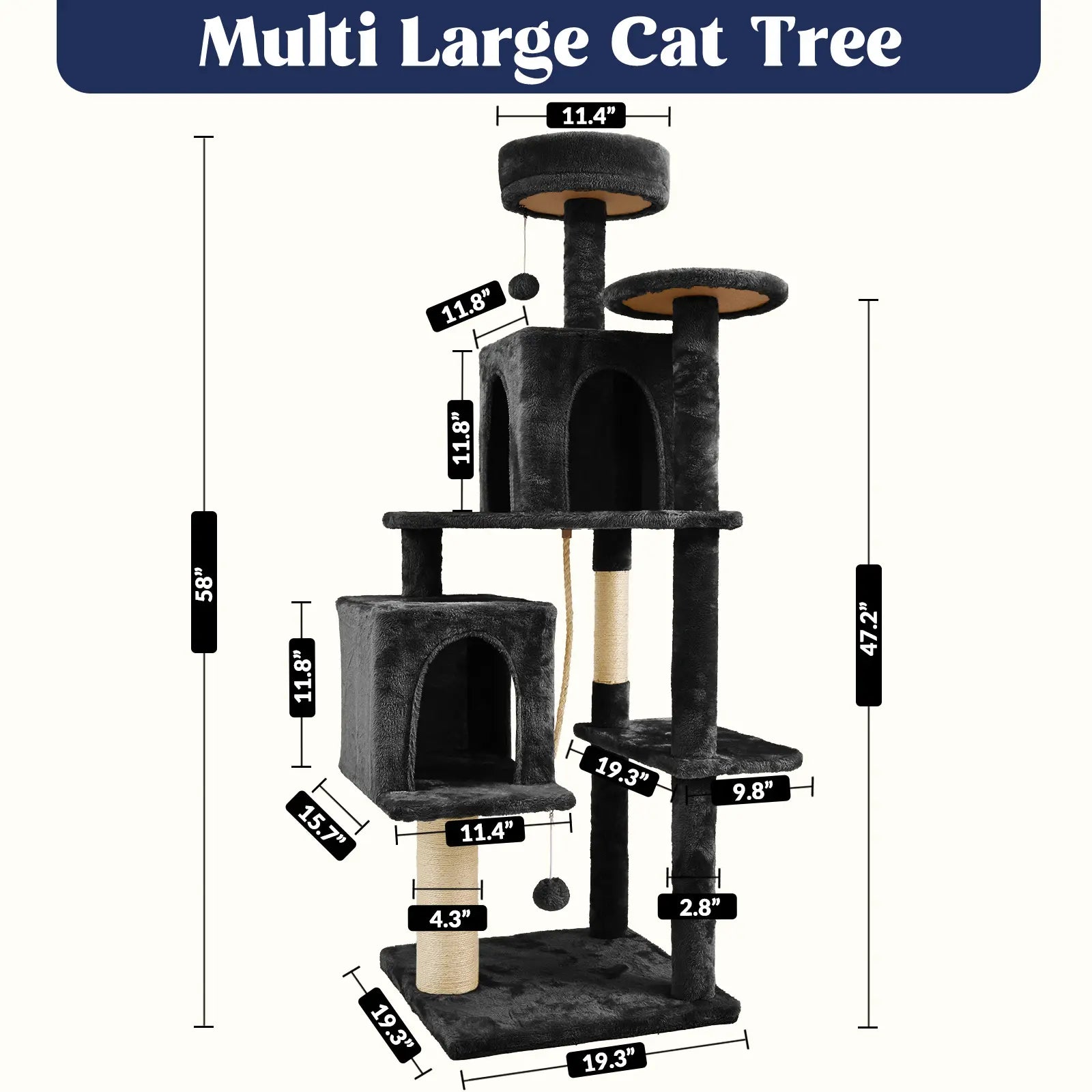 Wecharmer Indoor Cat Tree Tower with Plush Condo, Scratching Posts, and Hanging Ball - Ideal Pet Furniture with Green Leaf Design
