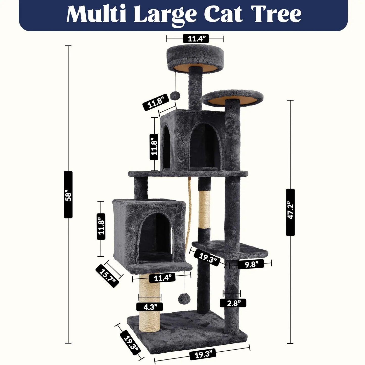 Wecharmer Indoor Cat Tree Tower with Plush Condo, Scratching Posts, and Hanging Ball - Ideal Pet Furniture with Green Leaf Design