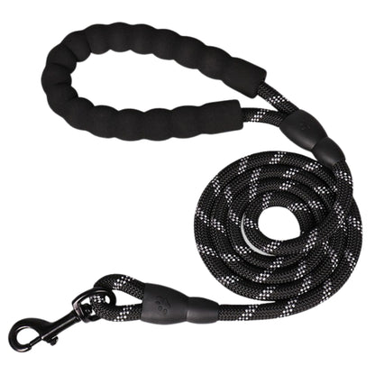 5FT Reflective Braided Dog Leash with Padded Foam Handle for Puppy Training