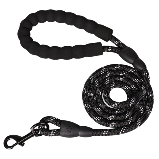 5FT Reflective Braided Dog Leash with Padded Foam Handle for Puppy Training