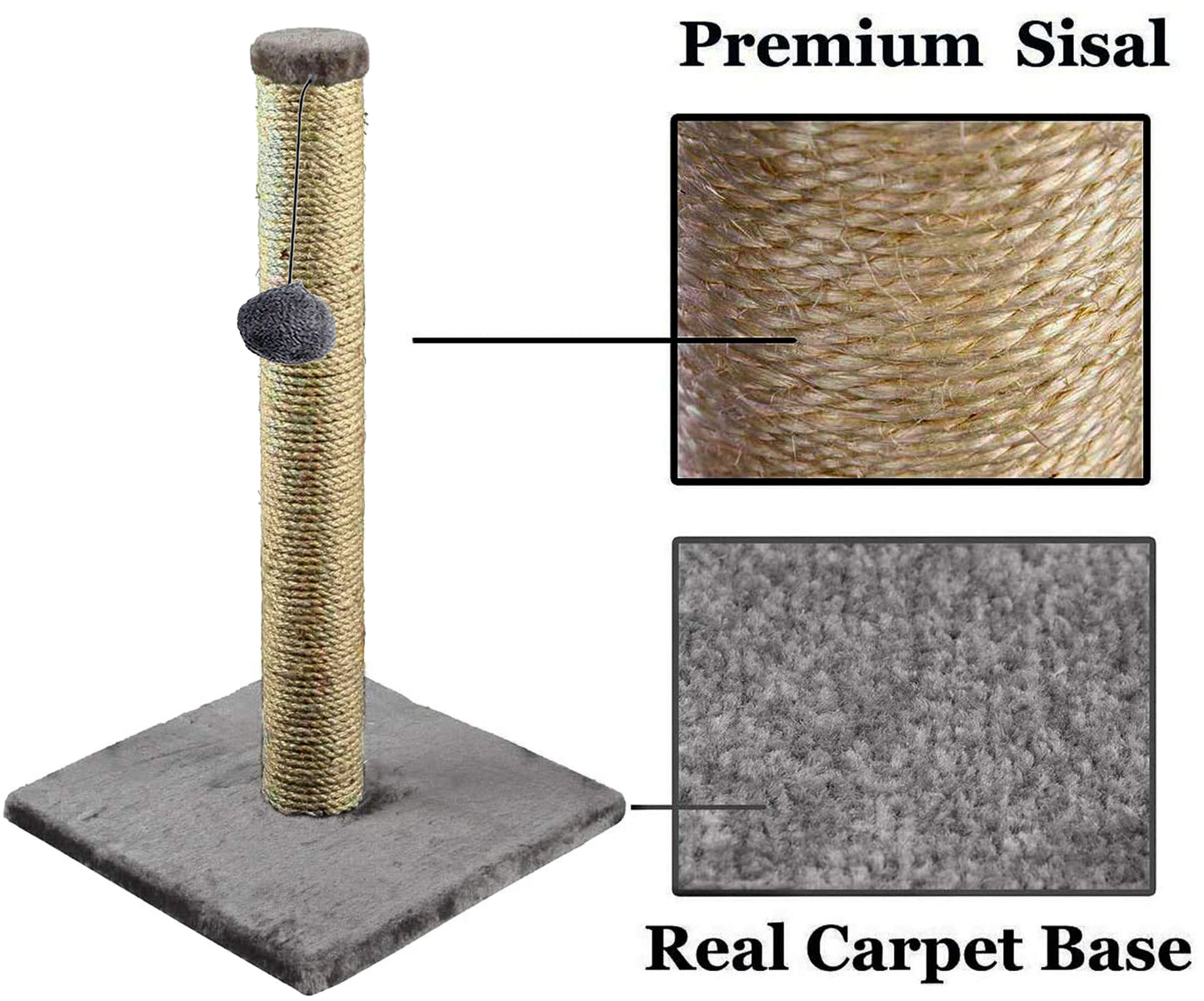 Cat Scratching Post - 40cm Sisal Pole for Kittens and Cats - New Design