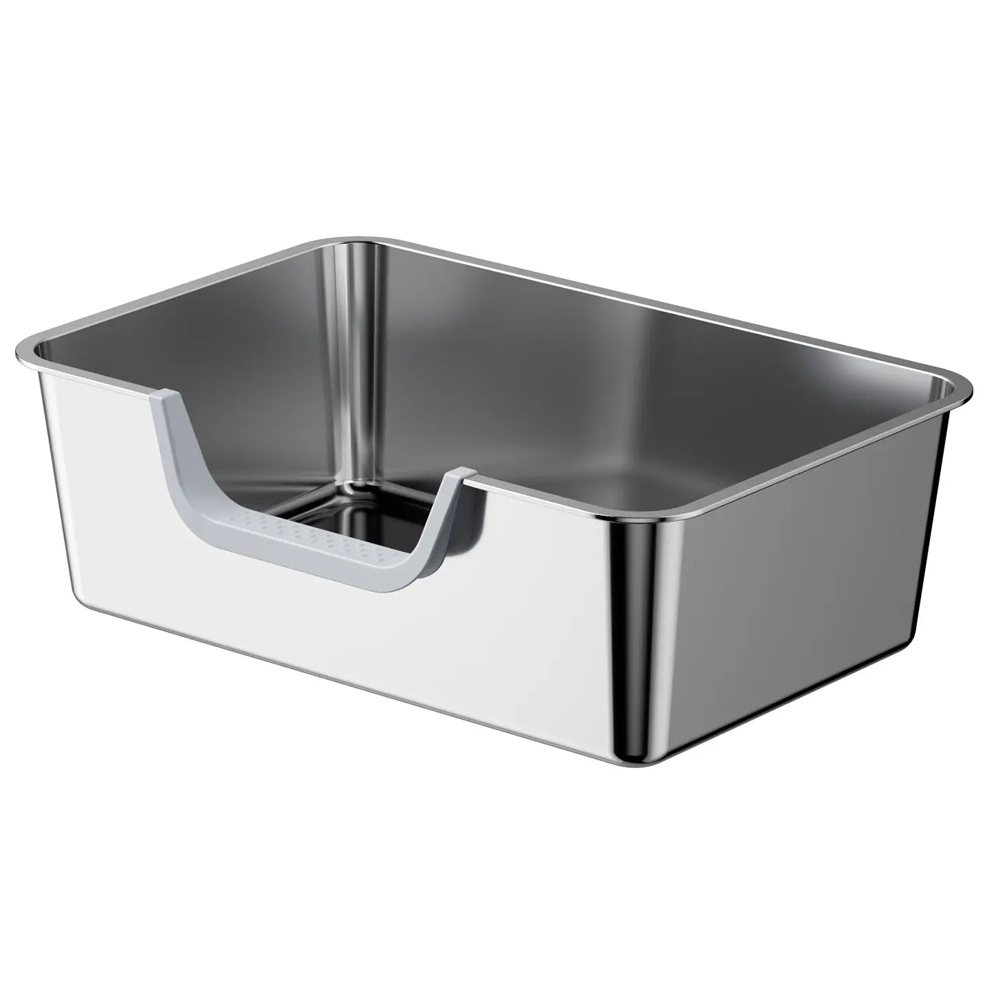 Extra Large Stainless Steel Cat Litter Box with Top Entry and Side Opening - Anti-Splash Design, Durable and Easy to Clean, 60x40x20 cm