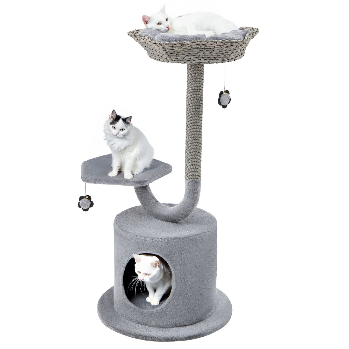 3-Tier Cat Tree with Sisal-Wrapped Scratching Post