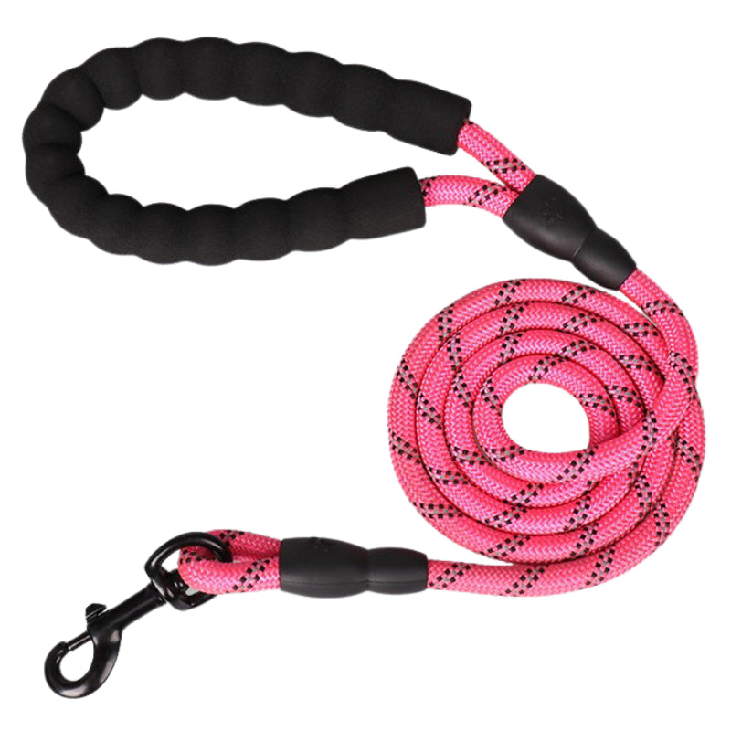 5FT Reflective Braided Dog Leash with Padded Foam Handle for Puppy Training