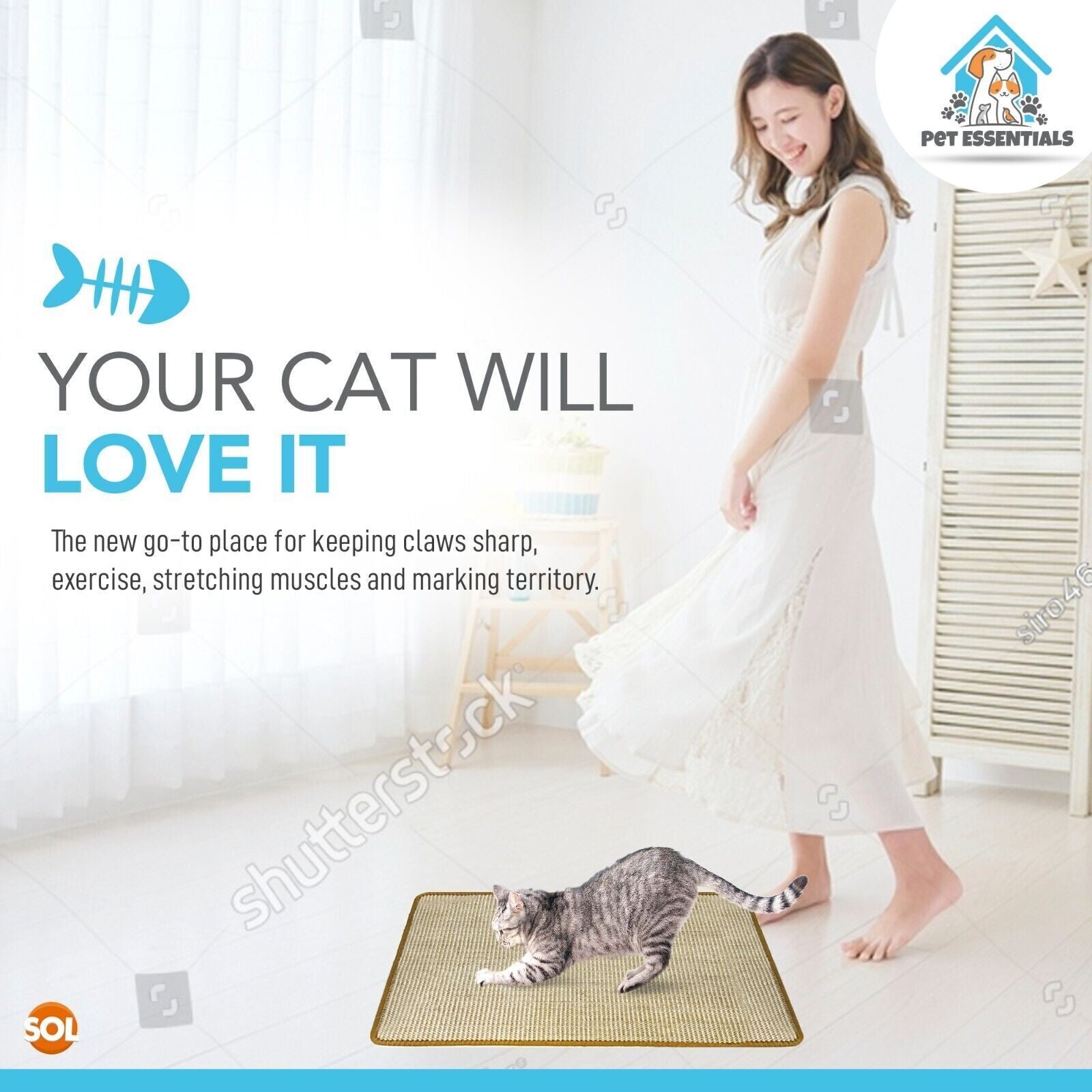 Double Pack of Premium Sisal Cat Scratching Mats - 60x40cm Durable Scratchers for Happy Kittens and Cats