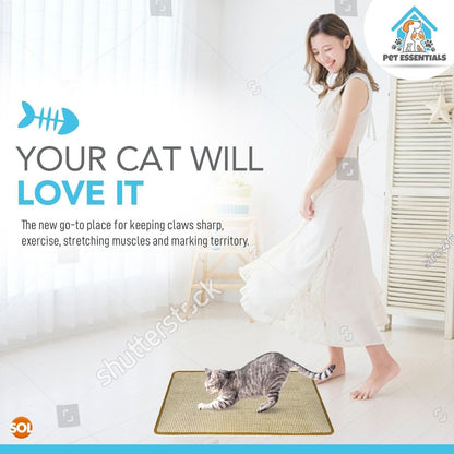 Double Pack of Premium Sisal Cat Scratching Mats - 60x40cm Durable Scratchers for Happy Kittens and Cats