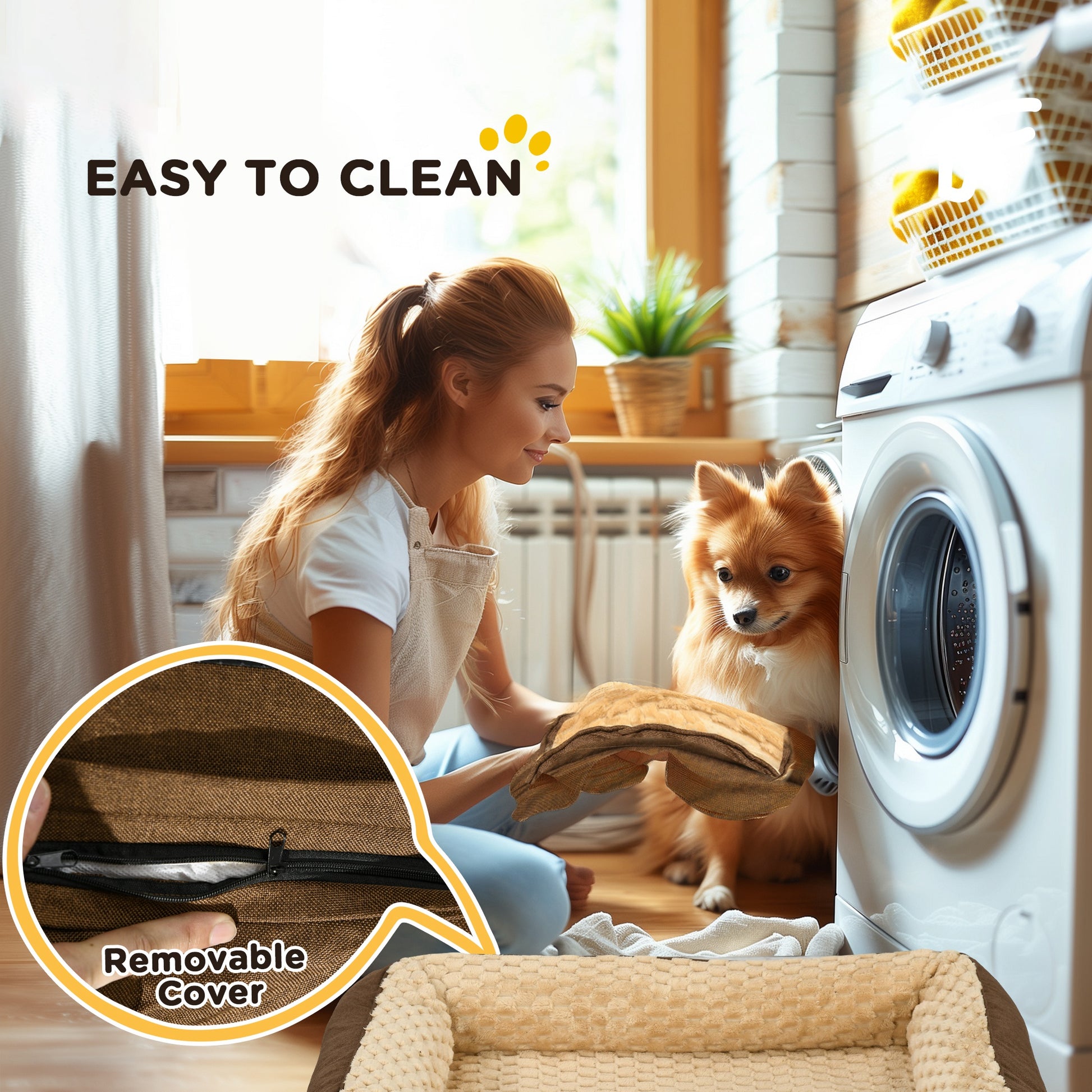 Indulge Your Small Dog with Our Cozy Brown Calming Bed - Anti-Slip Design for Ultimate Comfort