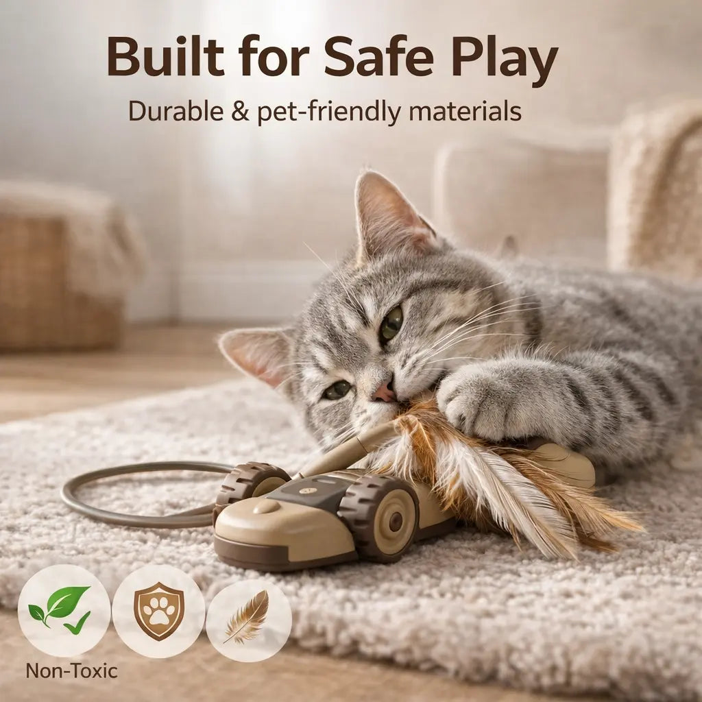 3-in-1 Interactive Robot Mouse Cat Toy with Multiple Feather Attachments - USB Rechargeable and Hands-Free Play for Indoor Cats