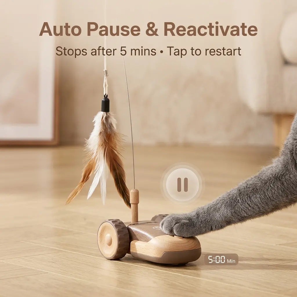 3-in-1 Interactive Robot Mouse Cat Toy with Multiple Feather Attachments - USB Rechargeable and Hands-Free Play for Indoor Cats