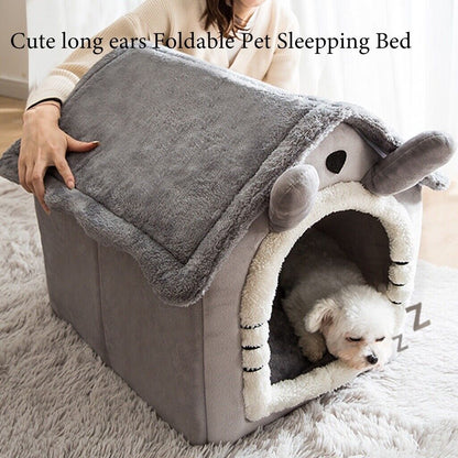 Cozy Igloo Fleece Cave Bed for Cats and Dogs - Soft, Washable, and Perfect for All Seasons
