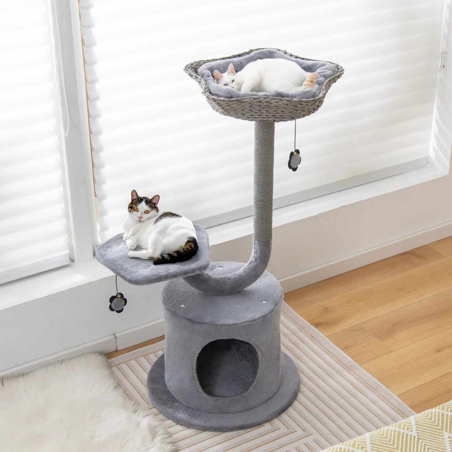 3-Tier Cat Tree with Sisal-Wrapped Scratching Post