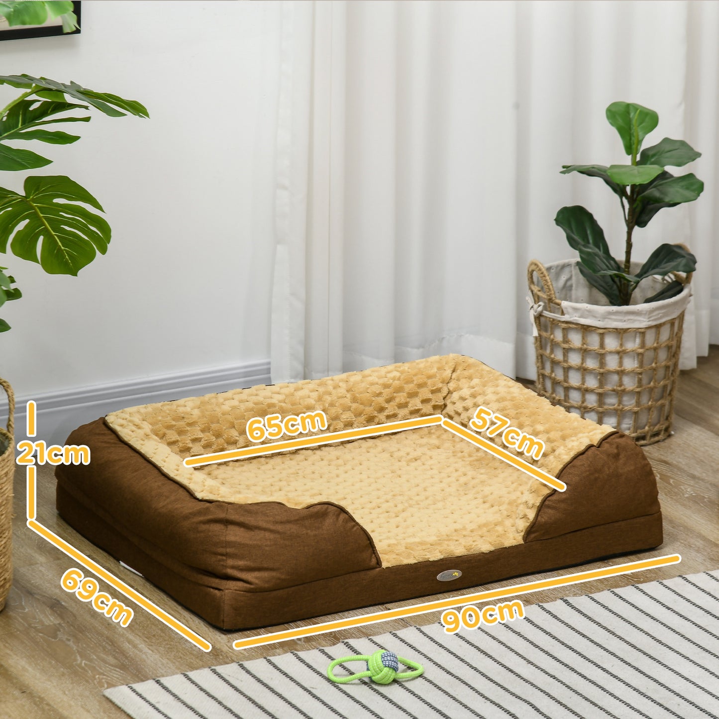 Indulge Your Small Dog with Our Cozy Brown Calming Bed - Anti-Slip Design for Ultimate Comfort