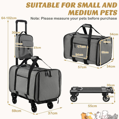 Premium Rolling Carrier for Small and Medium Pets