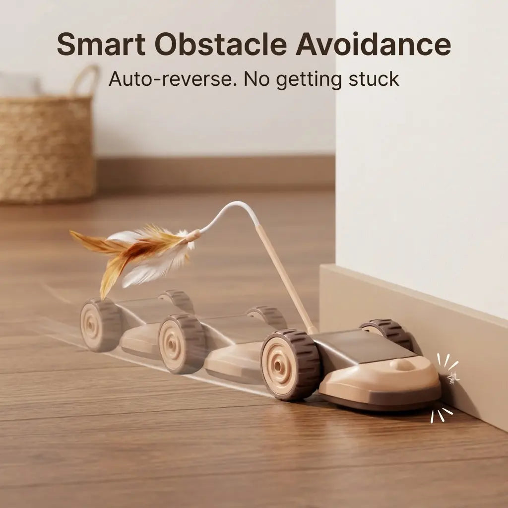 3-in-1 Interactive Robot Mouse Cat Toy with Multiple Feather Attachments - USB Rechargeable and Hands-Free Play for Indoor Cats