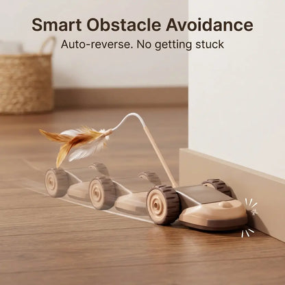 3-in-1 Interactive Robot Mouse Cat Toy with Multiple Feather Attachments - USB Rechargeable and Hands-Free Play for Indoor Cats