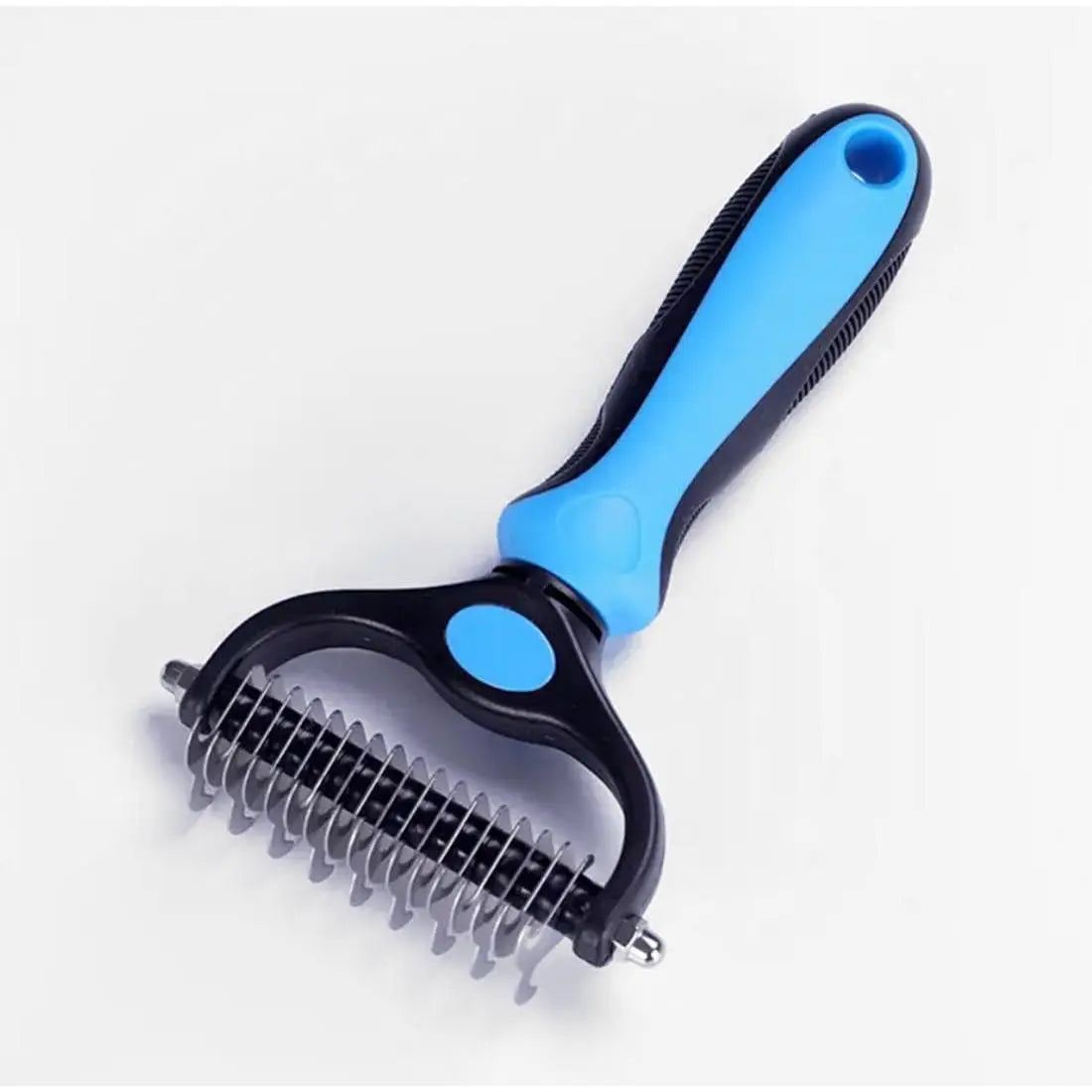 Stainless Steel Double-Sided Pet Detangling Comb for Dogs and Cats - Grooming Shedding Brush with Optimal Blade Spacing for Matting Reduction and Fur Removal