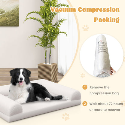 Luxury Orthopedic Dog Bed with 3-Sided Bolster for Ultimate Comfort and Support