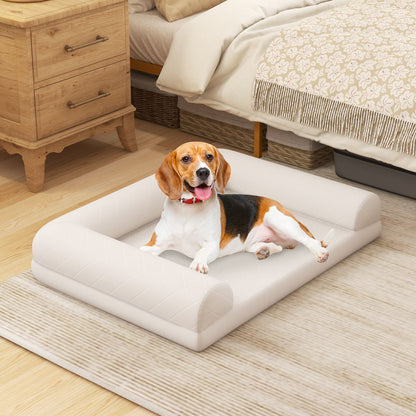 Luxury Orthopedic Dog Bed with 3-Sided Bolster for Ultimate Comfort and Support