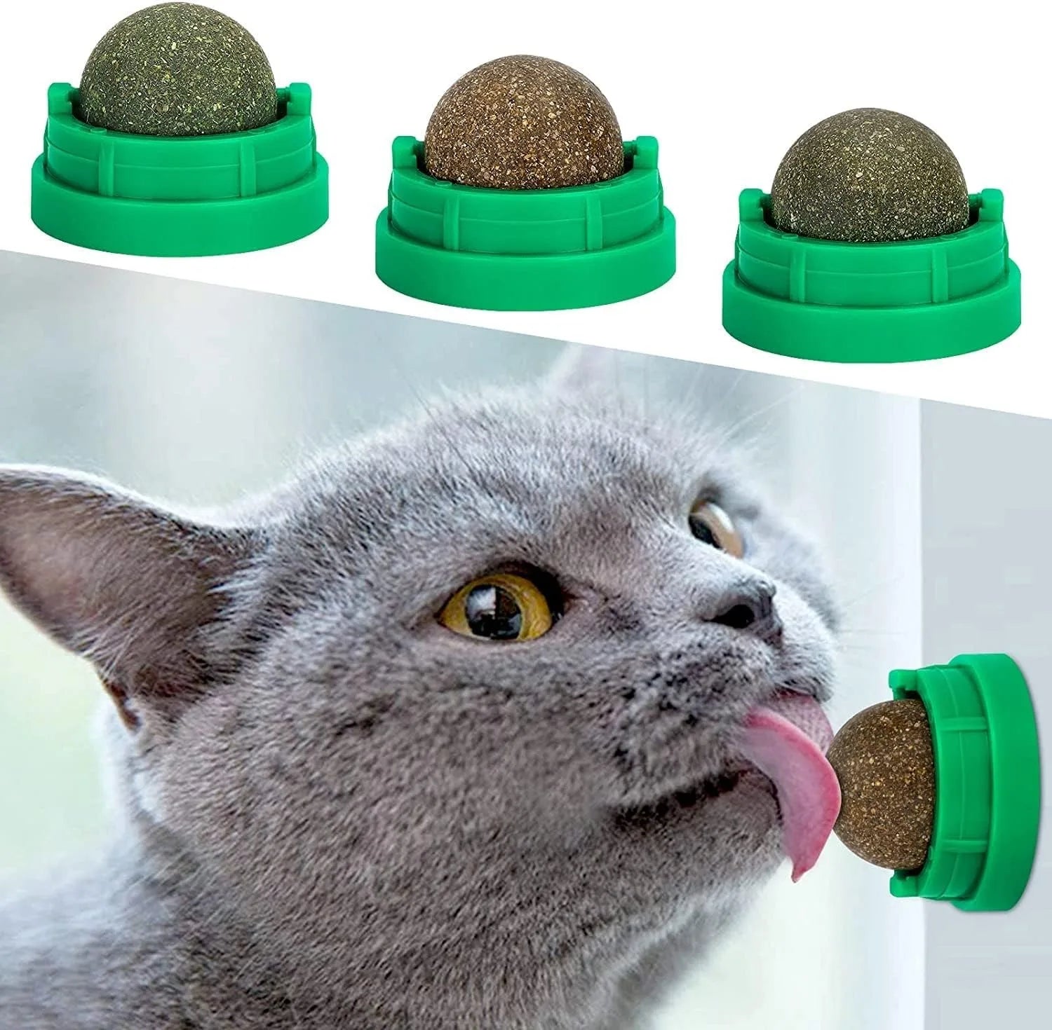 Catnip Balls - Lickable Snack and Dental Toy for Small to Medium Cats