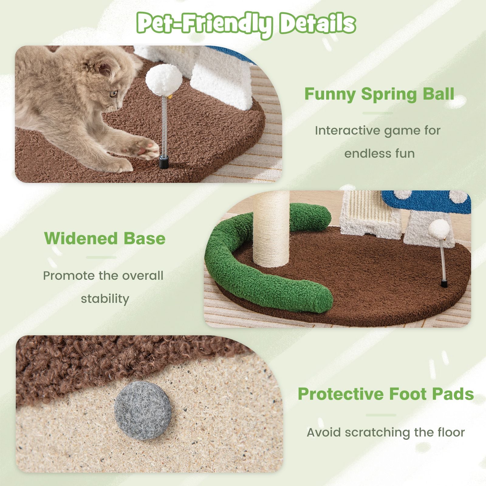 4-in-1 Cat Tree with Enclosed Condo and Elevated Platform Featuring Full-Wrapped Sisal Post